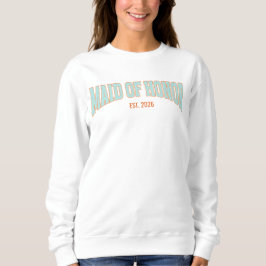 Orange + Türkis Faux Glitter Varsity TRAUZEUGIN Sweatshirt