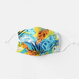 Orange Türkis tropische Pflanze Mund-Nasen-Maske Aus Stoff