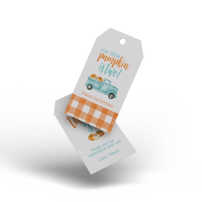 Orange & Türkise Pumpkin Harvest Truck Geschenkanhänger (Von Creator hochgeladen)