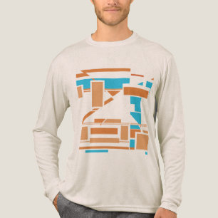 Orange Turquoise Südwestkunst Inspiriert Abstrakt Tri-Blend Shirt