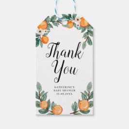 Orange Twin Baby Dusche Vielen Dank Tag Geschenkanhänger