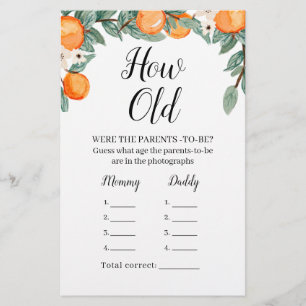Orange Twin Baby Shower Wie Alte Eltern Spiel