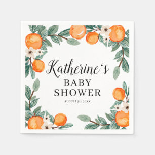 Orange Twin Baby Showpapier Napkin Serviette