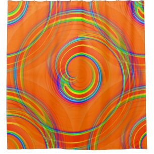 Orange Twirl Duschvorhang