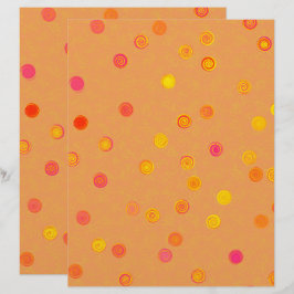 Orange Twistige Punkte-Spirale 2-seitiges Scrap-Pa