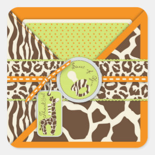 Orange TY Aufkleber B des Safari-Jungen-