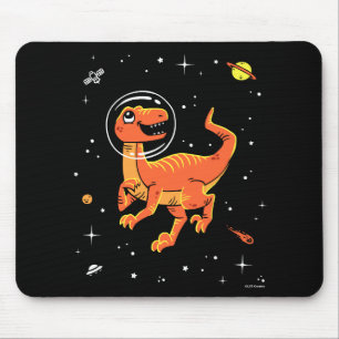 Orange Tyrannosaurus Dinos im Weltraum Mousepad