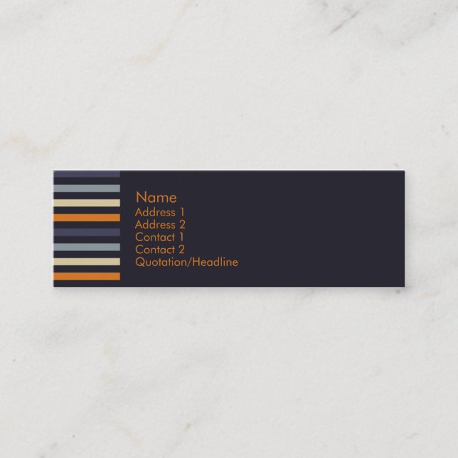 Orange u. Blau • Profilecard Mini Visitenkarte (Vorderseite)