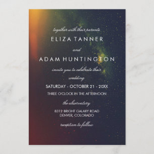 Orange u. dunkelblaue einladung