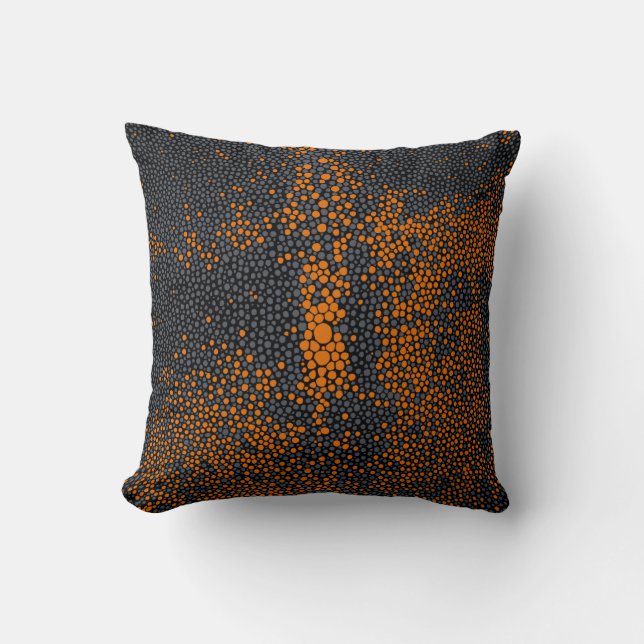 Orange u. graues Shagreen Kissen (Vorderseite)