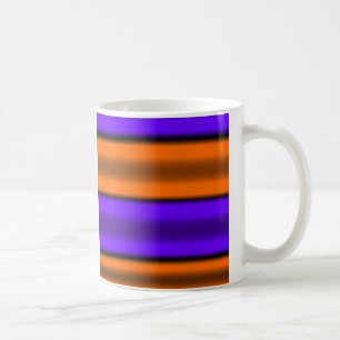 Orange u. lila horizontale Streifen Kaffeetasse