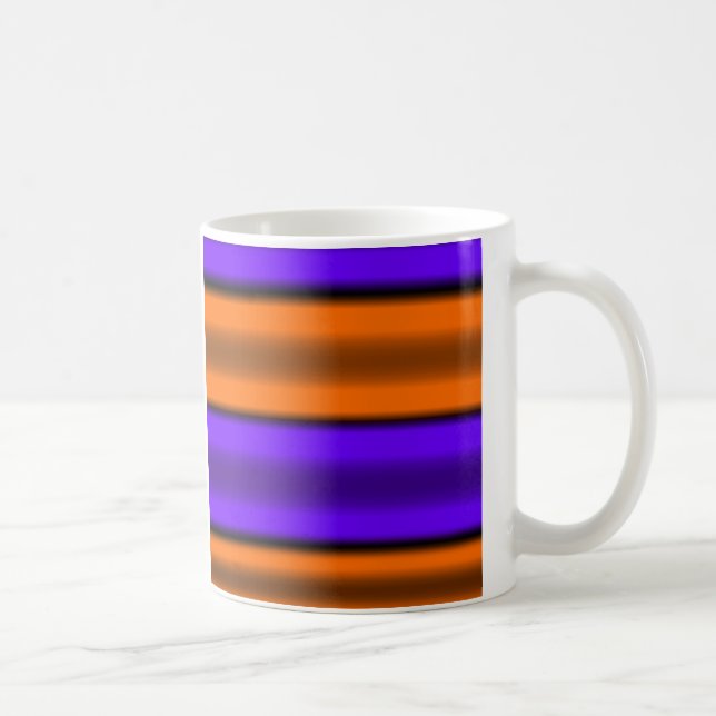 Orange u. lila horizontale Streifen Kaffeetasse (Rechts)