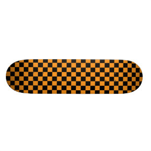 Orange u. schwarzes Schachbrett-Skateboard Skateboard