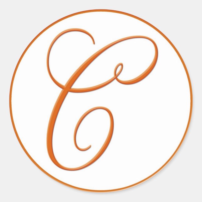 ORANGE-Umschlag Aufkleber mit Monogramm - 3 Zoll (Vorderseite)