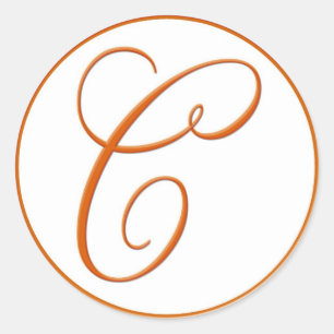 ORANGE-Umschlag Aufkleber mit Monogramm - 3 Zoll