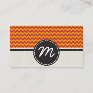 Orange und antike Ruby Zickzack Zigzag Muster 2 Visitenkarte