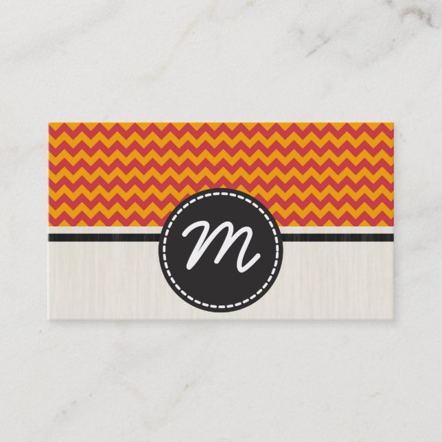 Orange und antike Ruby Zickzack Zigzag Muster 2 Visitenkarte (Vorderseite)