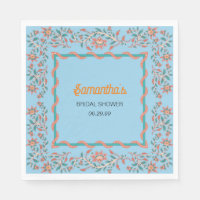 Orange und Aqua Blue Floral Brautparty