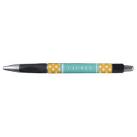 Orange und Aqua Polka Dots Muster