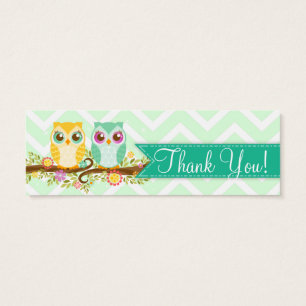 Orange und Aquamarine Owl Twins Dusche "Danke" Mar