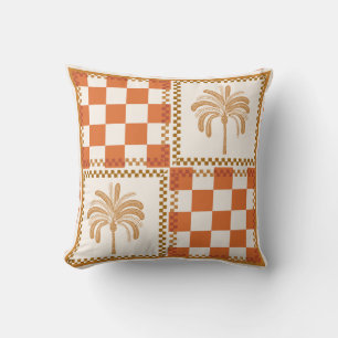 Orange und Beige geometrischer Palmbaum-Kissenhüll Kissen