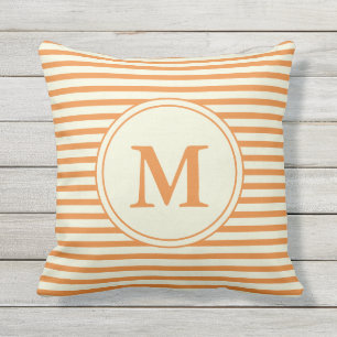 Orange und Beige Mit Monogramm Kissen