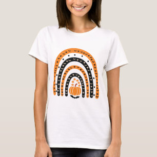 Orange und Black Boho Rainbow Halloween T-Shirt