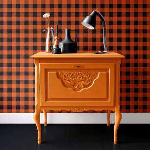 Orange und Black Buffalo Kariert Halloween Tapete