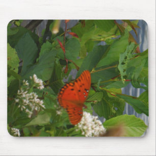 Orange und Black Butterfly am See Mousepad