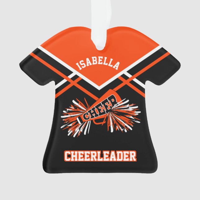 Orange und Black Cheerleader Ornament (Vorderseite)