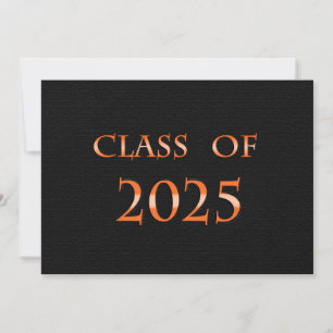 Orange und Black Class of 2025 Card Einladung