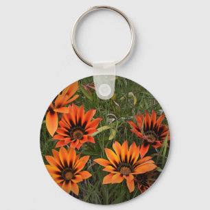 Orange und Black Gazanias Schlüsselring Schlüsselanhänger