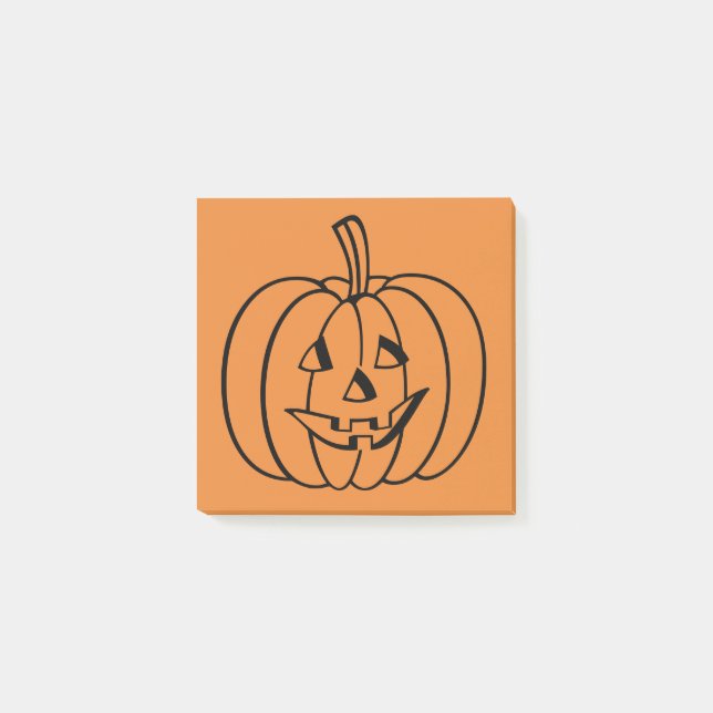 Orange und Black Halloween Jack-O-Lantern Pumpkin Post-it Klebezettel (Vorderseite)