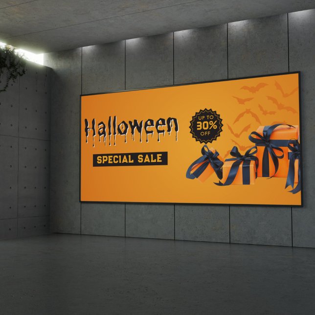 Orange- und Black Halloween-Werbeaktion Banner (Von Creator hochgeladen)