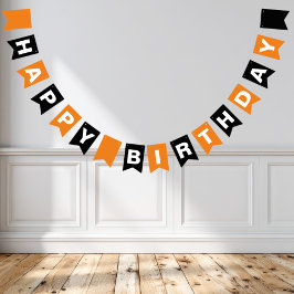 Orange und Black Happy Birthday Wimpelkette