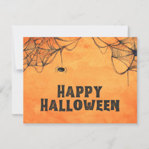 Orange und Black Happy Halloween Postkarte