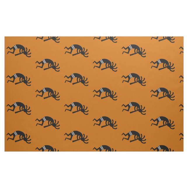 Orange und Black Kokopelli Muster Südwestwesten Stoff (Fat Quarter (45,7 x 55,9 cm))