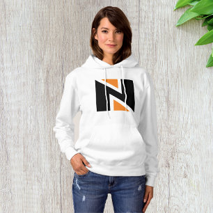 Orange und Black Letter N Damen Hoodie