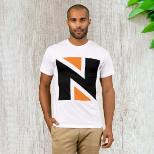 Orange und Black Letter N Mens T - Shirt