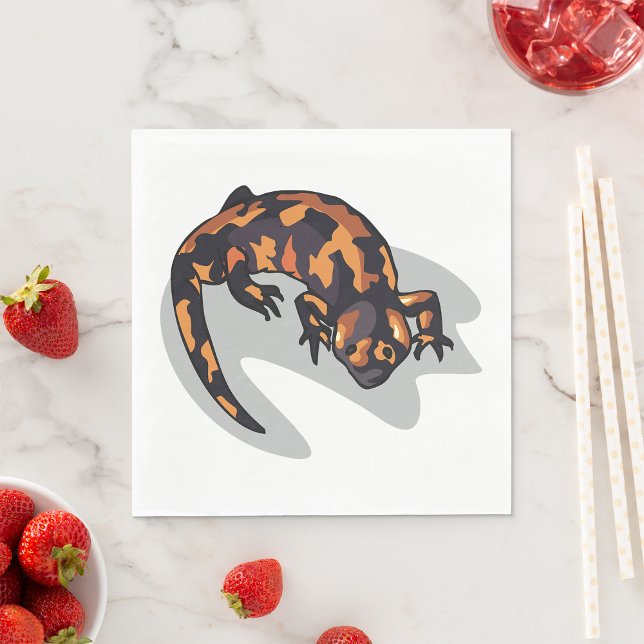 Orange und Black Lizard Napkins Serviette (Von Creator hochgeladen)