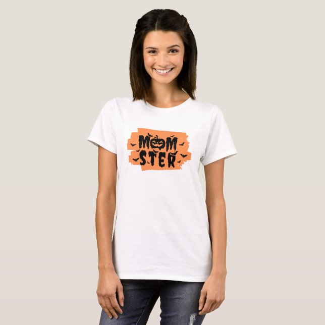 Orange und Black Momster Halloween T-Shirt (Vorne ganz)