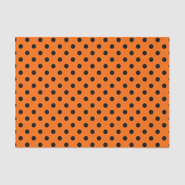 Orange und Black Polka Dots Seidenpapier (Vorderseite)