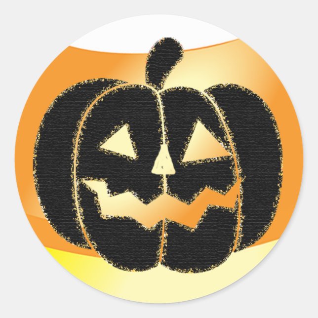 Orange und Black Pumpkin Halloween Stickers (Vorderseite)