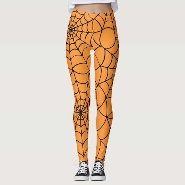 Orange- und Black-Spione-Leggings Leggings (Vorderseite)
