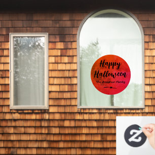 Orange und Black Spooky Full Moon Happy Halloween Fensteraufkleber