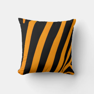 Orange und Black Stripes Safari Inspiriertes Muste Kissen