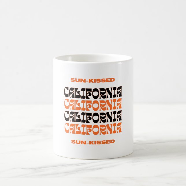 Orange und Black Sun Kissed California Hoodie Kaffeetasse (Mittel)