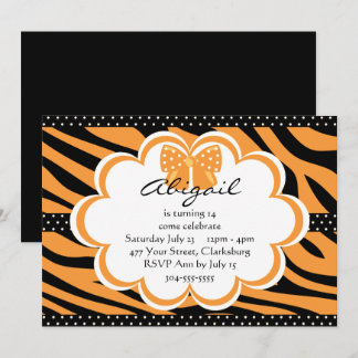Orange und Black Tiger Einladung