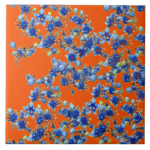 orange und blau fliese