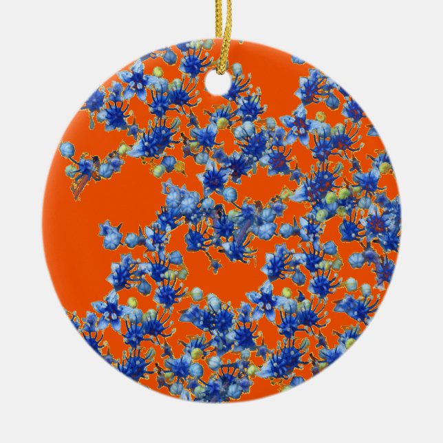 orange und blau keramik ornament (Vorne)